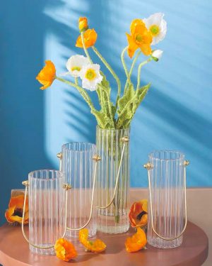 Rigged Clear Glass Flower Vase