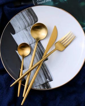 Portuguese Minimalist Matte Gold Cutlery