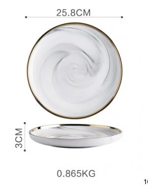 Set Piring Marble - 10" (25.8x3cm)